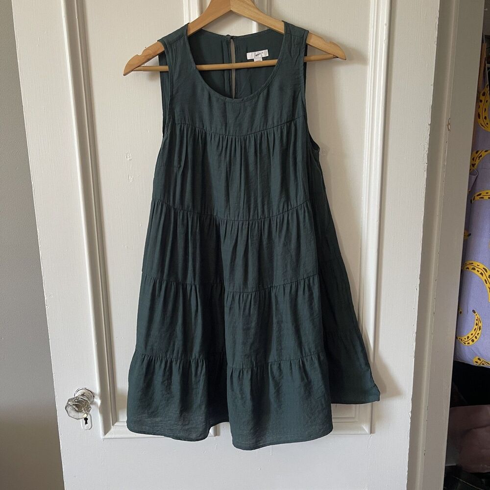 J. Jill Green Tiered Dark Green Short Dress